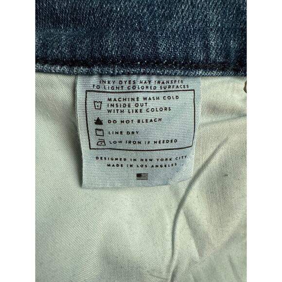 AYR The‎ Bomb Pop Mid-Rise Frayed Hem Medium Wash Stretchy Jeans Size 32 Long - Picture 12 of 12